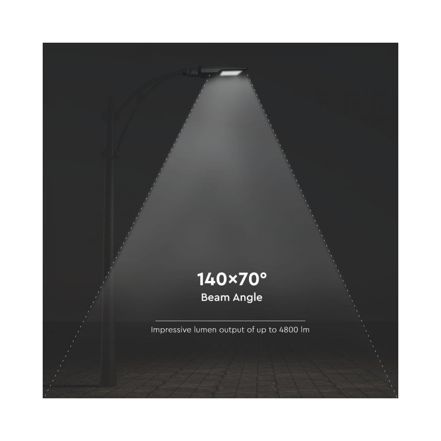 LED Solárna pouličná lampa so senzorom LED/40W/9,6V IP65 6000K + diaľkové ovládanie