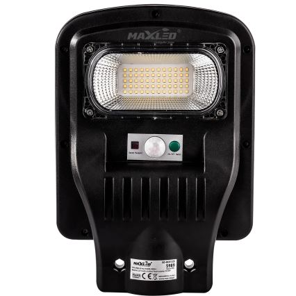 LED Stmievateľná solárna pouličná lampa so senzorom LED/60W/6V 5500 mAh 6500K IP65 čierna + diaľkové ovládanie