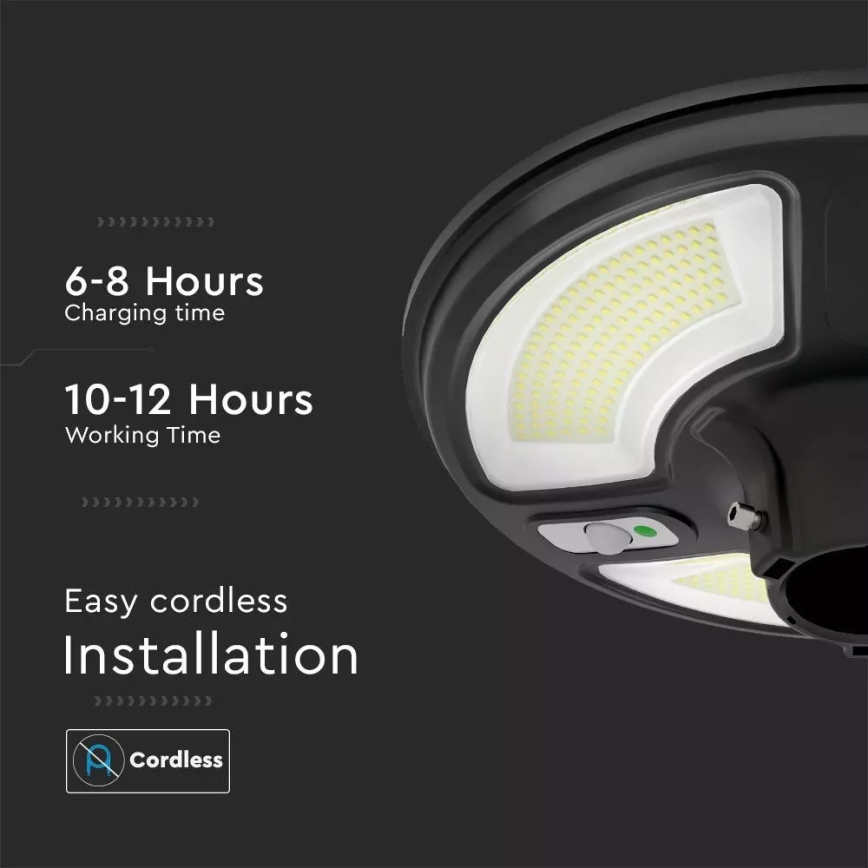 LED Solárna pouličná lampa so senzorom LED/7,5W/3,2V IP65 4000K 15000 mAh + diaľkové ovládanie