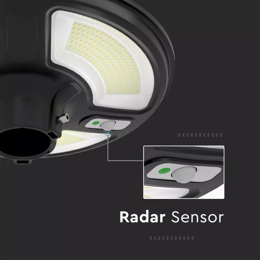LED Solárna pouličná lampa so senzorom LED/7,5W/3,2V IP65 4000K 15000 mAh + diaľkové ovládanie