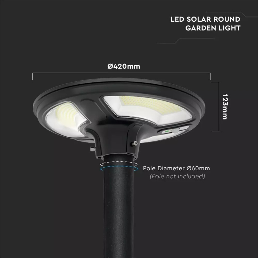 LED Solárna pouličná lampa so senzorom LED/7,5W/3,2V IP65 4000K 15000 mAh + diaľkové ovládanie