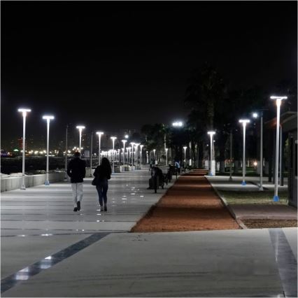 LED Solárna pouličná lampa so senzorom LUVIA LED/15W/3,2V 4000K IP54 5400 mAh + diaľkové ovládanie