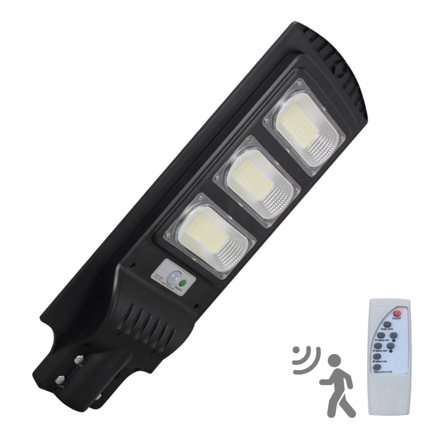 LED Solárna pouličná lampa so senzorom STREET LED/10W/3,2V IP65 + diaľkové ovládanie