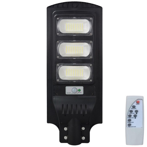 LED Solárna pouličná lampa so senzorom STREET LED/15W/3,2V IP65 + diaľkové ovládanie