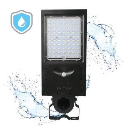 LED stmievateľná solárna pouličná lampa so senzorom STREET LED/30W/9,6V 3000/4000K 6000 mAh IP65 + diaľkové ovládanie