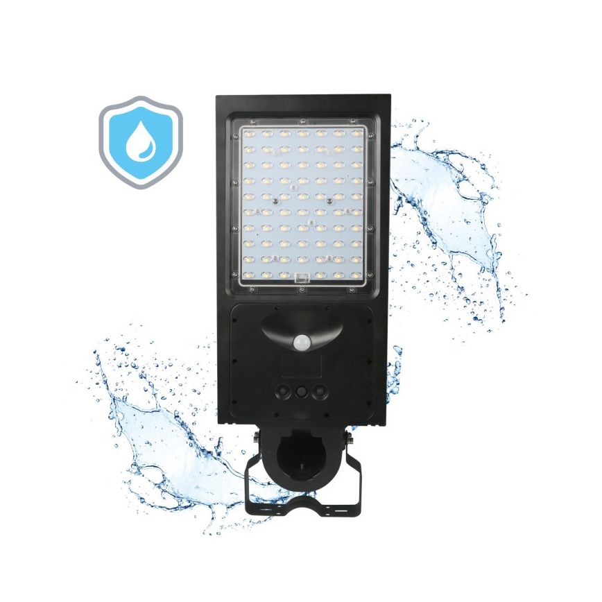 LED stmievateľná solárna pouličná lampa so senzorom STREET LED/30W/9,6V 3000/4000K 6000 mAh IP65 + diaľkové ovládanie
