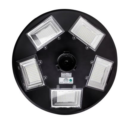 Stmievateľná LED solárna pouličná lampa so senzorom LED/22W/6V 18000 mAh 6500K IP65 čierna + diaľkové ovládanie