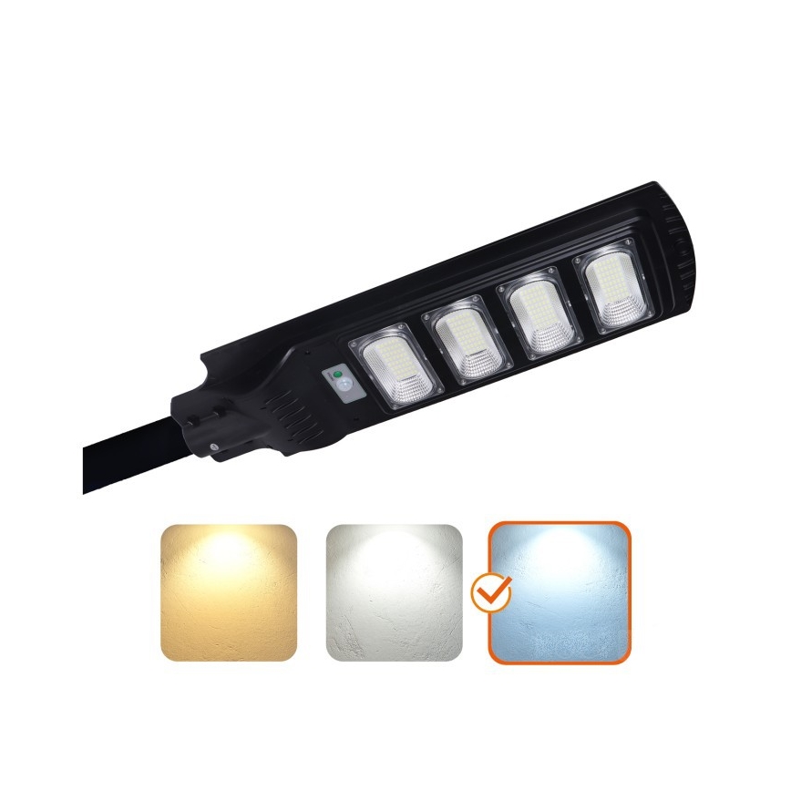 LED stmievateľná solárna pouličná lampa so senzorom URBI LED/11W/3,2V 6500K 15000 mAh IP54 + diaľkové ovládanie