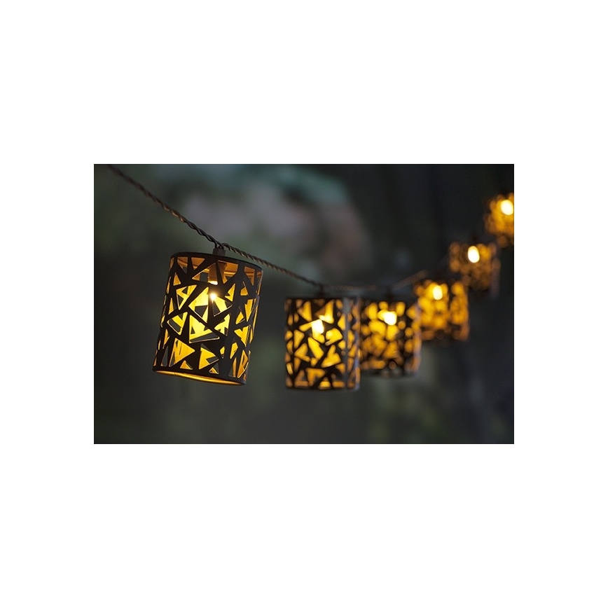 LED Solárna reťaz 10xE12/3,65m IP44 teplá biela
