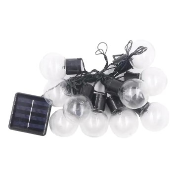 LED Solárna reťaz 10xLED/0,12W/1,2V 1xAA IP44 6000K 300 mAh