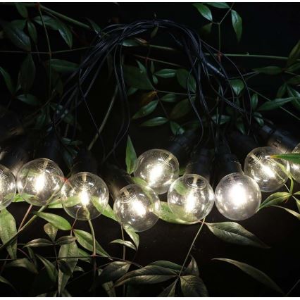 LED Solárna reťaz 10xLED/0,5/4,5V 12 m 3000K IP44 1200 mAh + diaľkové ovládanie