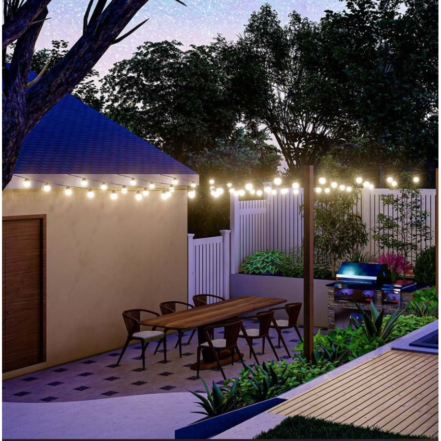 LED Solárna reťaz 10xLED/0,5/4,5V 12 m 3000K IP44 1200 mAh + diaľkové ovládanie