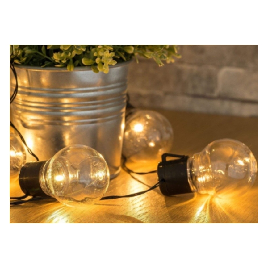 LED Solárna reťaz 10xLED/1,2V 2m 300 mAh IP44 teplá biela