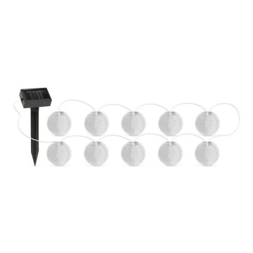 LED Solárna reťaz 10xLED/1,2V 300mAh 3,7m IP44 studená biela