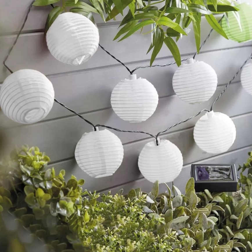 LED Solárna reťaz 10xLED/1,2V 300mAh 3,7m IP44 studená biela