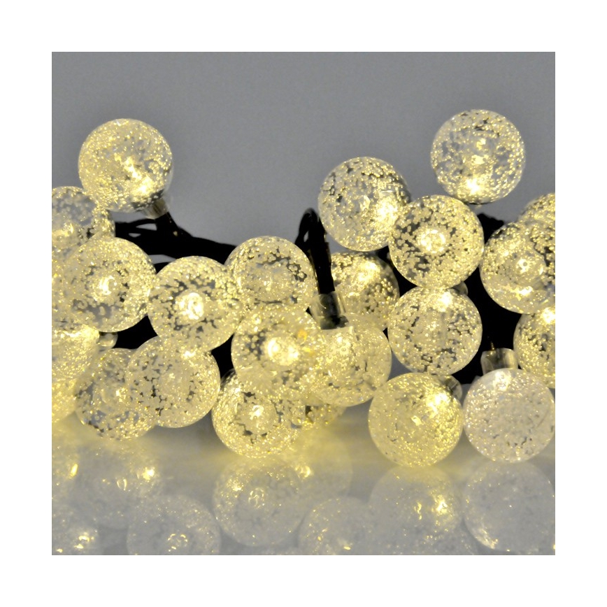 LED Solárna reťaz 30xLED/8 funkcií 4,9m IP44 teplá biela