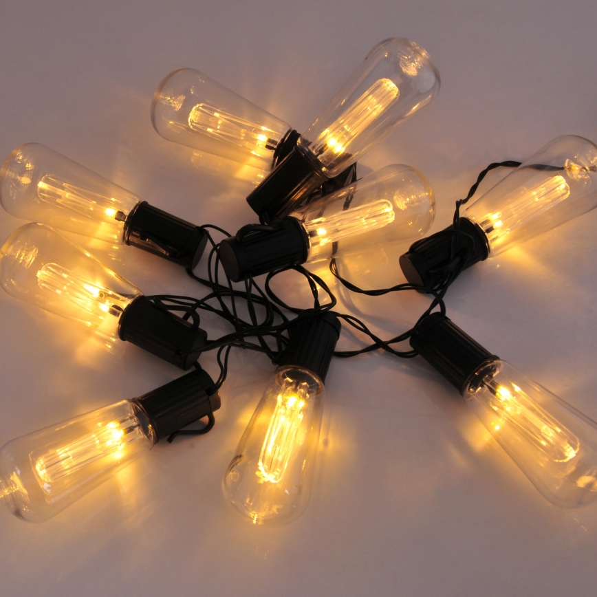 LED Solárna reťaz EDISON 10xLED/1,2V 300 mAh 3,8 m IP44