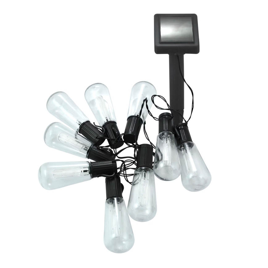 LED Solárna reťaz EDISON 10xLED/1,2V 300 mAh 3,8 m IP44