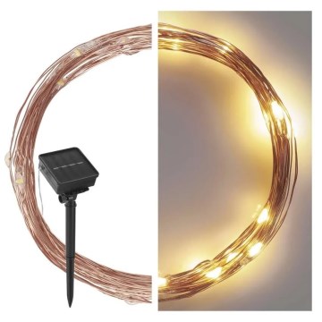 LED Solárna reťaz LED/2,4W/1,2V 1xAA 15 m IP44 3000K 600 mAh