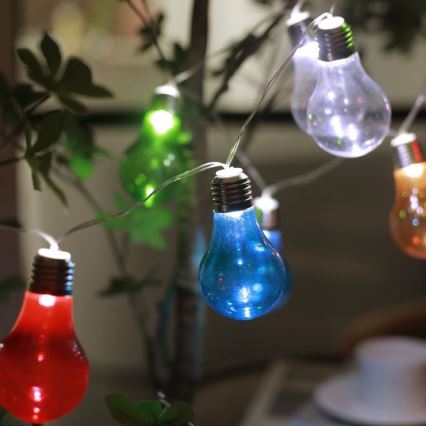 LED Solárna reťaz PARTY 10xLED/1,2V 400 mAh IP44