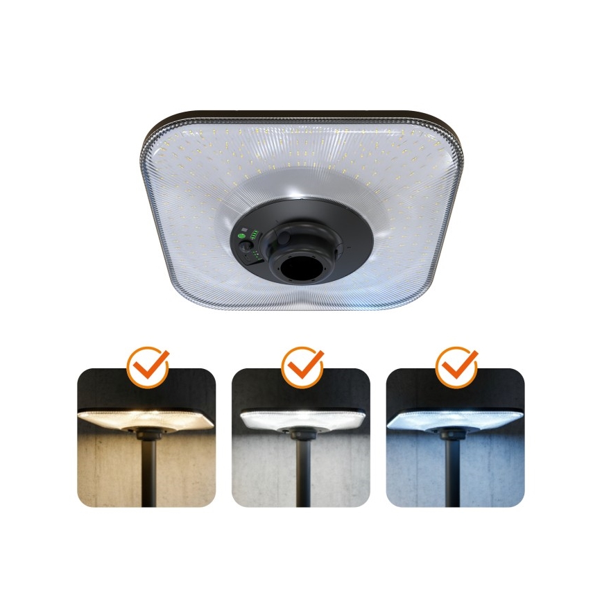 LED solárna pouličná lampa so senzorom SOLSUMI LED/25W/3,2V 3000/4000/6500K IP54 24000 mAh + diaľkové ovládanie