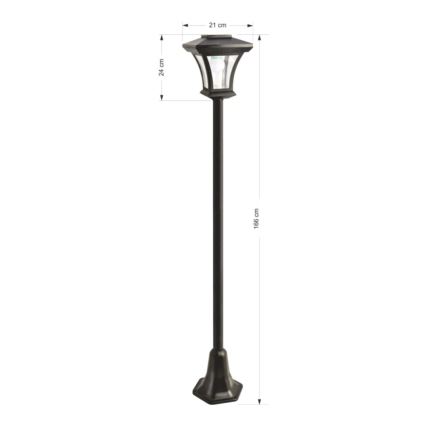 LED solárna vonkajšia lampa LED/1,2V 1800 mAh IP44 čierna