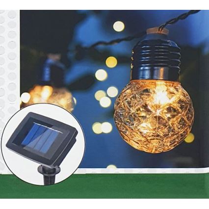 LED Solárna vonkajšia reťaz 10xLED/1,2V 2,2 m IP44