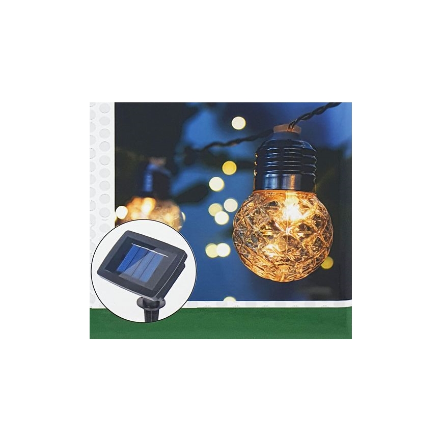LED Solárna vonkajšia reťaz 10xLED/1,2V 2,2 m IP44