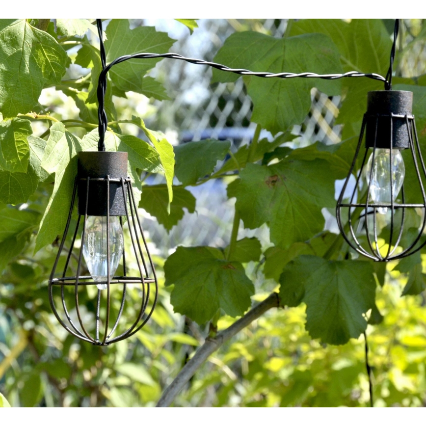 LED Solárna vonkajšia reťaz 10xLED/1,2V 300 mAh 3,8 m IP44