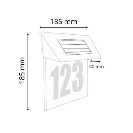 LED Solárne domové číslo LED/1,2V 200 mAh IP44
