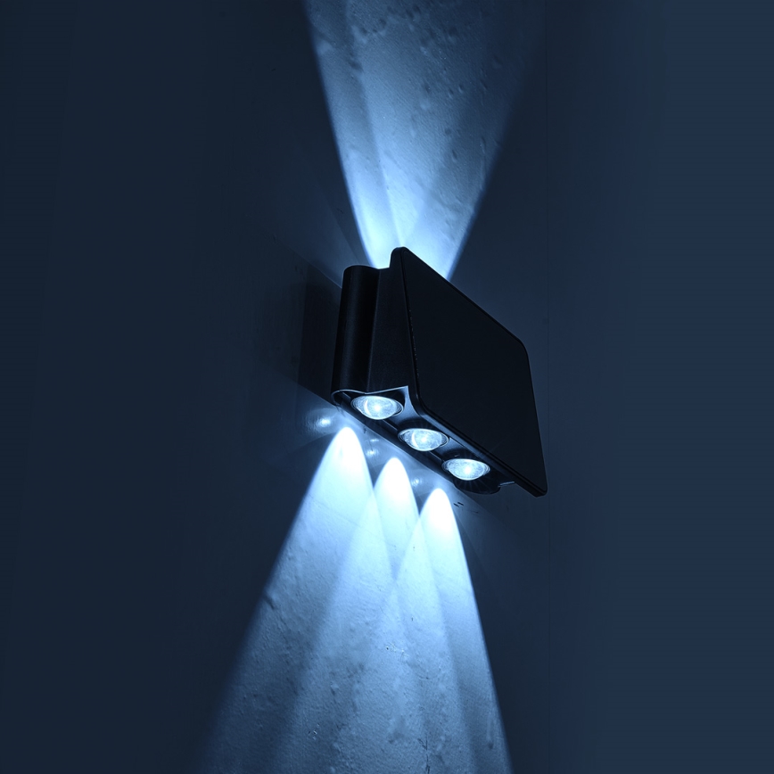 LED Solárne nástenné svietidlo ALF LED/4W/1200 mAh 6000K IP54 čierna