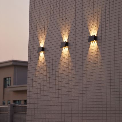 LED Solárne nástenné svietidlo ALF LED/4W/3,2V 3000K IP54 čierna