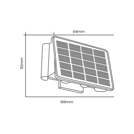 LED Solárne nástenné svietidlo ALF LED/4W/3,2V 6000K IP54 čierna