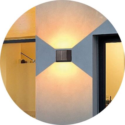 LED Solárne nástenné svietidlo CUBUS 2xLED/1,5W/3,7V 1500 mAh IP54
