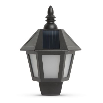 LED Solárne nástenné svietidlo LED/0,2W/1,2V 400mAh IP44 čierna