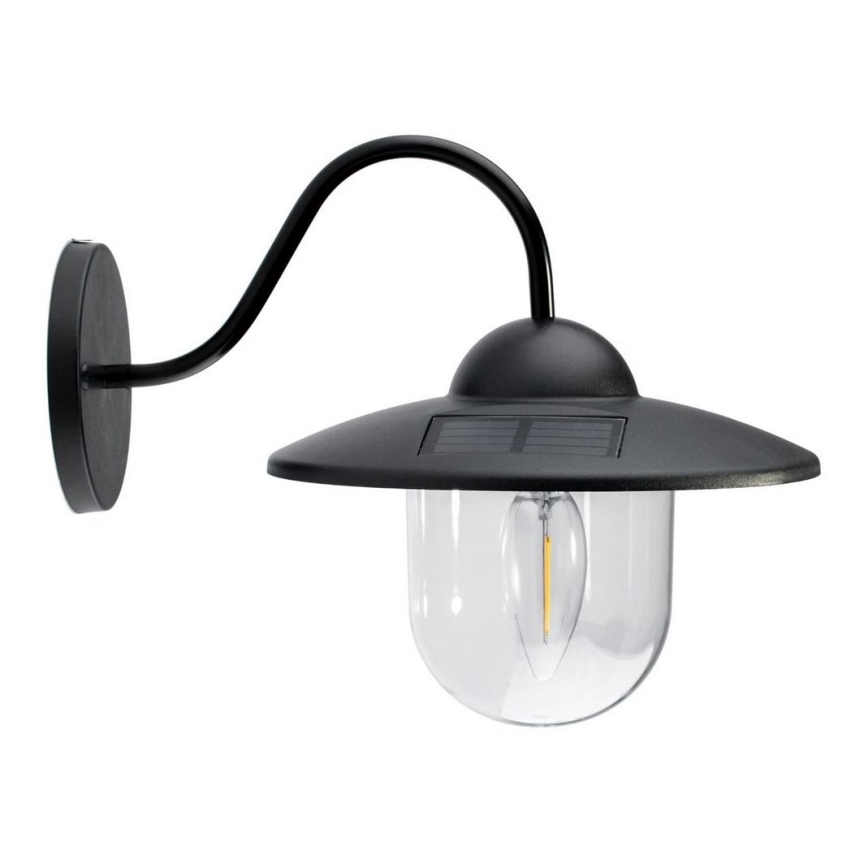 LED Solárne nástenné svietidlo LED/0,5W/1,2V 600 mAh IP44 čierna