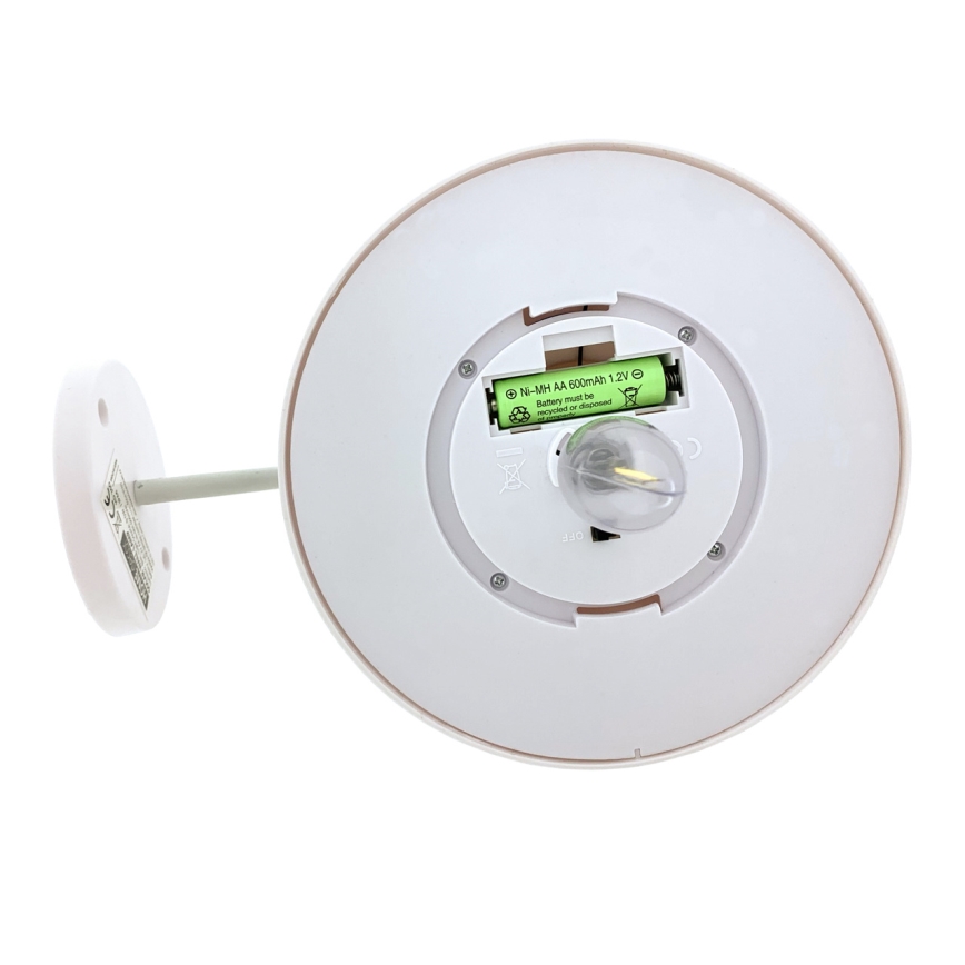 LED Solárne nástenné svietidlo LED/0,5W/1,2V 600 mAh IP44 biela