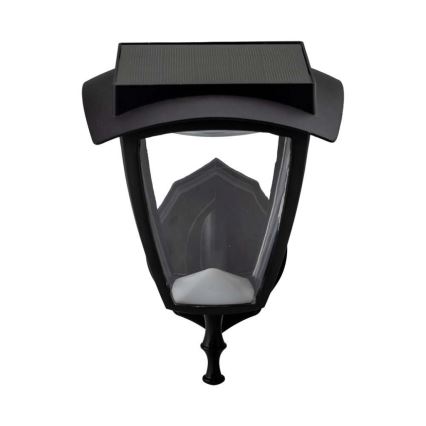 LED solárne nástenné svietidlo LED/2W/3,7V 3000/6000K IP65 2200 mAh čierna