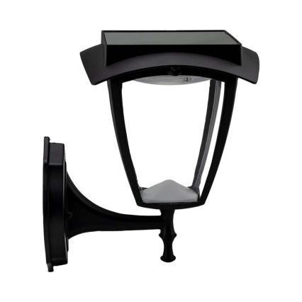 LED solárne nástenné svietidlo LED/2W/3,7V 3000/6000K IP65 2200 mAh čierna