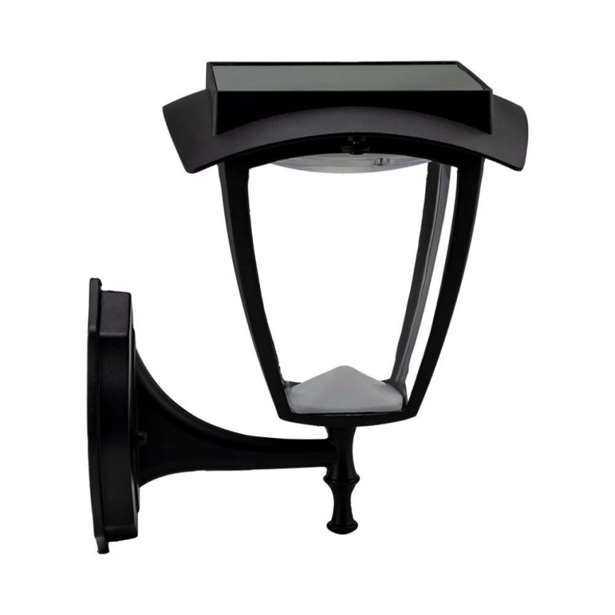 LED solárne nástenné svietidlo LED/2W/3,7V 3000/6000K IP65 2200 mAh čierna