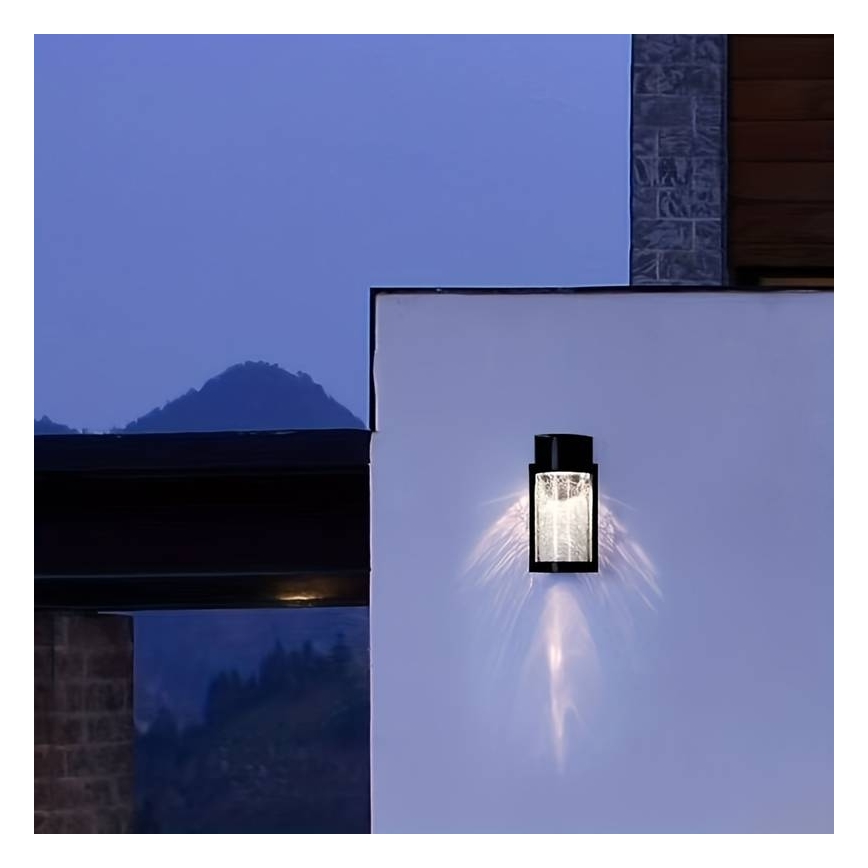LED solárne nástenné svietidlo LED/3,7 V 300 mAh IP44 čierne
