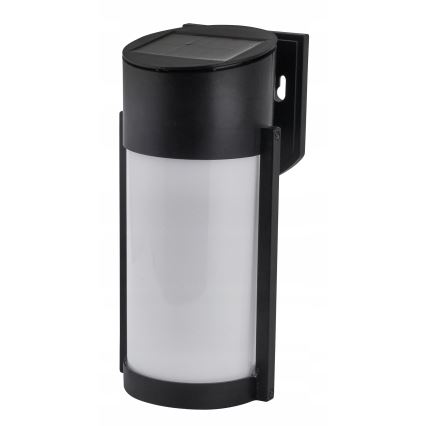 LED solárne nástenné svietidlo LED/3,7V 300 mAh IP44 čierne