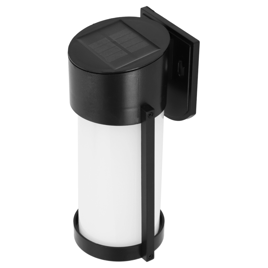 LED solárne nástenné svietidlo LED/3,7V 300 mAh IP44 čierne