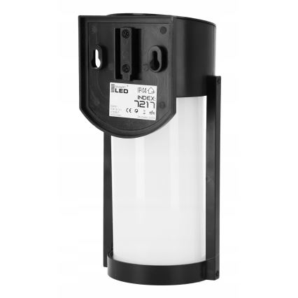 LED solárne nástenné svietidlo LED/3,7V 300 mAh IP44 čierne