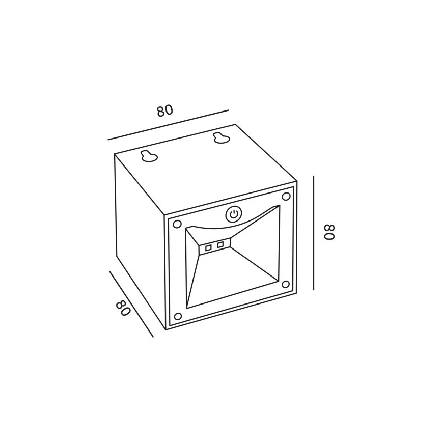 LED solárne nástenné svietidlo QUERK LED/1,2V 3000/4000K IP54 800 mAh