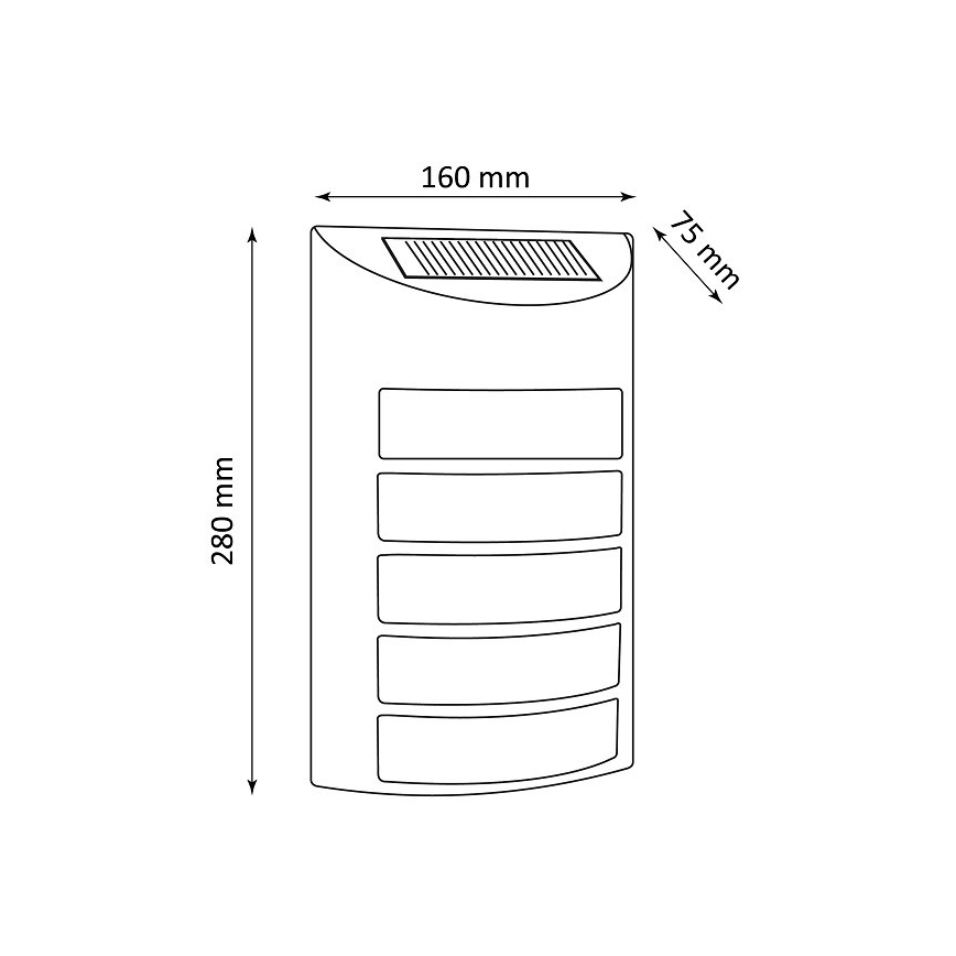 LED Solárne nástenné svietidlo SAFFO LED/3,7V IP44