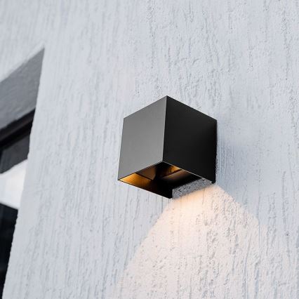LED Solárne nástenné svietidlo so senzorom LED/9W/3,7V 3000/4000/5000K 2600 mAh IP65 čierna