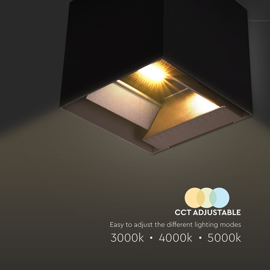 LED Solárne nástenné svietidlo so senzorom LED/9W/3,7V 3000/4000/5000K 2600 mAh IP65 čierna