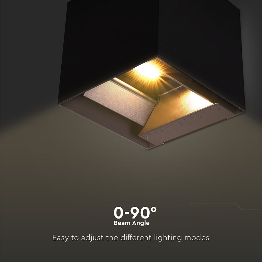 LED Solárne nástenné svietidlo so senzorom LED/9W/3,7V 3000/4000/5000K 2600 mAh IP65 čierna