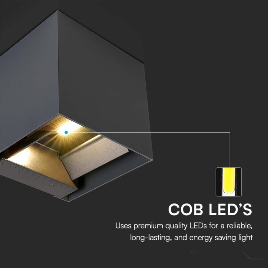 LED Solárne nástenné svietidlo so senzorom LED/9W/3,7V 3000/4000/5000K 2600 mAh IP65 čierna